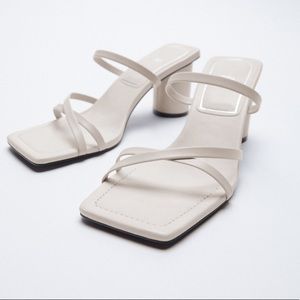 Zara Square Toe Strappy Sandals
